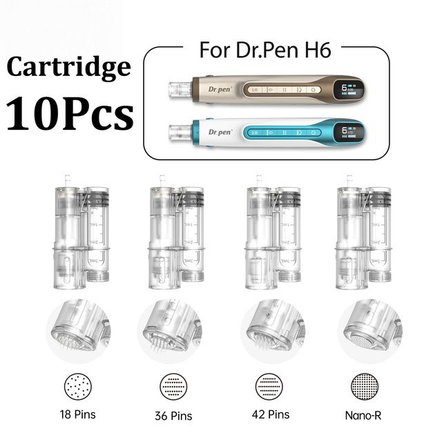 Dr. Pen H6 Microneedling Ersatznadeln, 10 Stück, Nano 18-Pin, 36-Pin, 42-Pin, 0,25mm - Bild 1