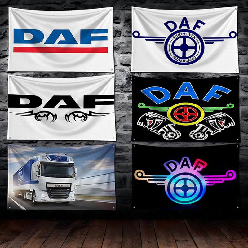 DAF Truck Flagge aus Polyester mit Messingösen zur Wanddekoration, Breite: 91,44 cm, Höhe: 152,4 cm - Bild 1