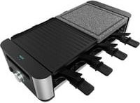 Cecotec Raclette Cheese&Grill 16000 Inox Mixgrill in Silber und Schwarz mit 1400 Watt, verstellbarem Thermostat, Antihaftbeschichtung und wendbarer Platte aus Naturstein und Aluminium - Bild 1