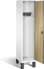 C+P Garderobenschrank Evolo mit Front in Eiche Sereno und Korpus in Verkehrsweiß, H x B x T: 185 x 42 x 50 cm - Bild 1