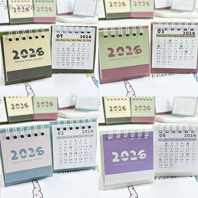 Mini Tischkalender 2026 Kreativer Spulenkalender als Tagesplaner für Büro und Schule in Mehrfarbig - Bild 1