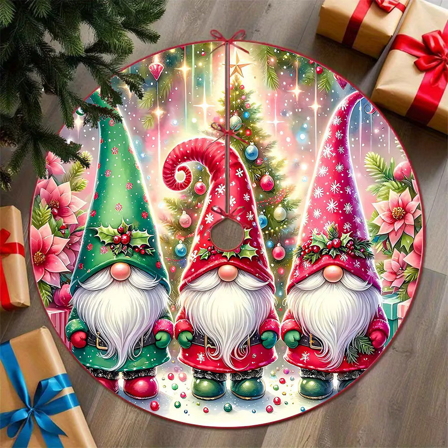 VIKAMA Weihnachtszwergenbaumrock mit floralem Design in Multicolour aus Textil - Bild 2