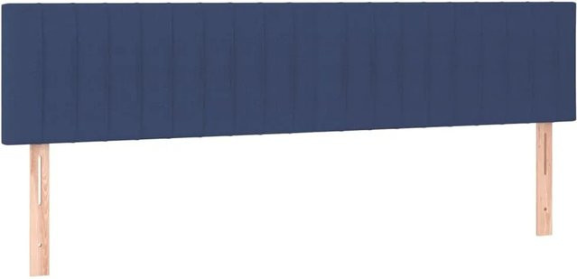 vidaXL LED Kopfteil Blau mit USB-Ladeanschluss und integrierter Beleuchtung, B/T/H: 160 x 5 x 78/88 cm - Bild 1