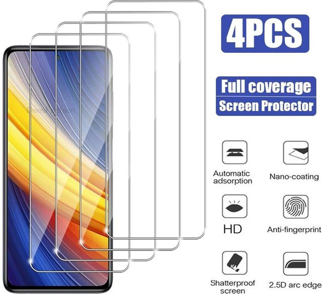 Xiaomi Displayschutzfolie aus gehärtetem Glas für Poco M7 M6 F7 F6 F5 M5 Pro 5G X7 X6 X5 Pro X3 NFC C65 C51 in Transparent - Bild 1