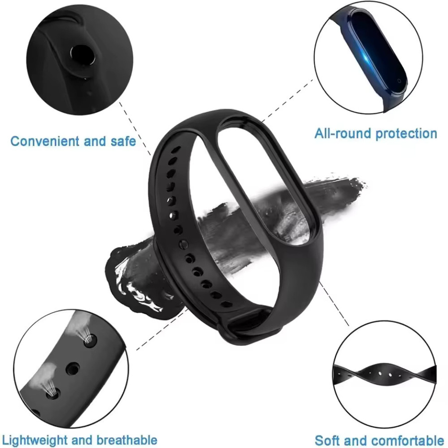 Xiaomi Uhrenarmband Silikon, Schwarz, Unisex - Bild 4