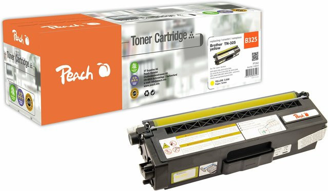Peach B325y Tonerpatrone in Gelb als Ersatz für Brother TN-325y, kompatibel mit Brother DCP-9055 CDN, DCP-9270 CDN, HL-4100 und HL-4140 CN (wiederaufbereitet) - Bild 1