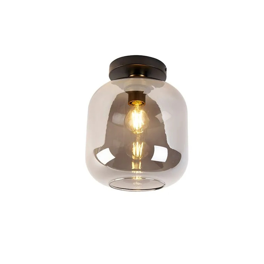 QAZQA Design Deckenlampe Zuzanna in Schwarz und Gold mit Rauchglas und E27 Fassung - Bild 2