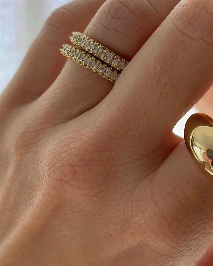 amofa Ring 750 Gold, Zirkonia, Diamant, Damen, Vintage - Bild 1