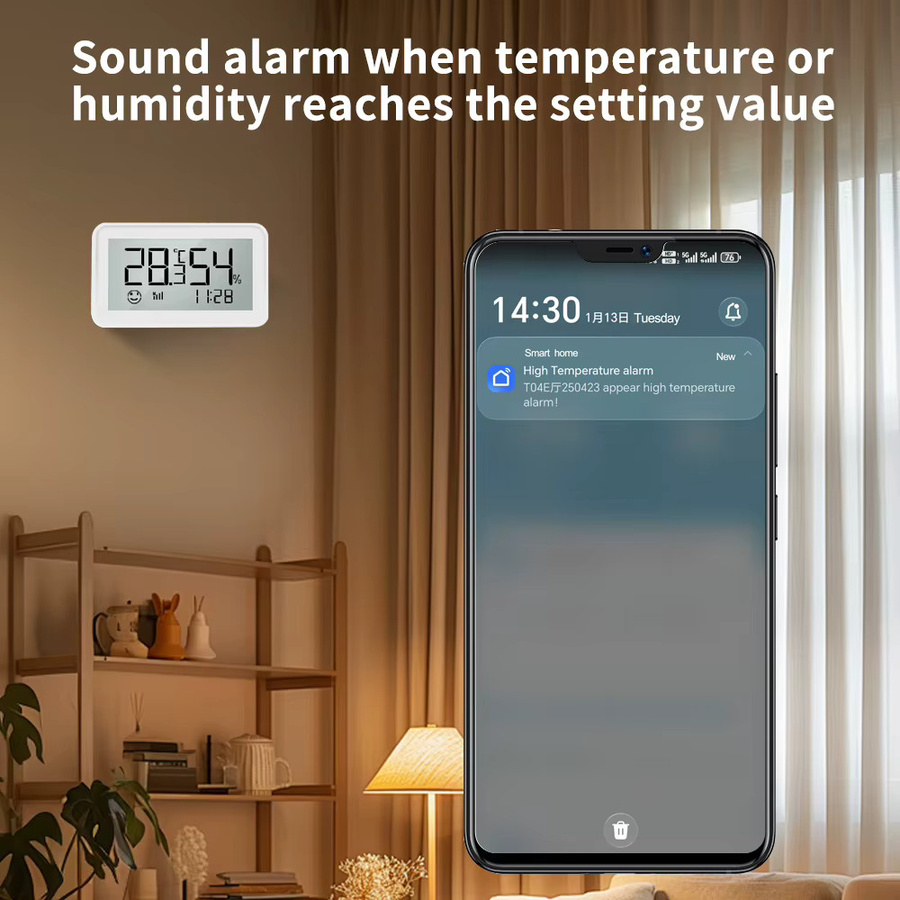 Lincukoo Tuya Zigbee 3.0 Intelligenter Temperatur- und Feuchtigkeitssensor in Weiß mit MQTT-Unterstützung für Home Assistant - Bild 3