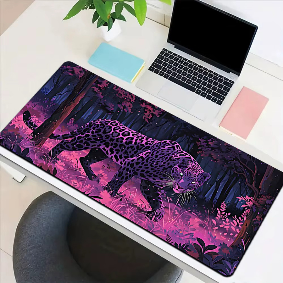 Potdemiel Mauspad mit Löwen- und Leopard-Motiv in Multicolour als Schreibtischunterlage und Gaming-Tastaturmatte - Bild 2