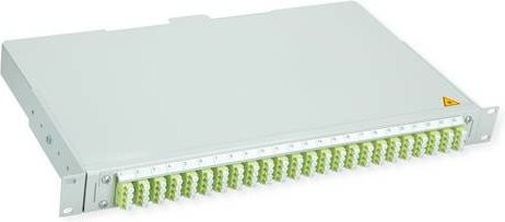 Telegärtner BASIS V LWL-Panel OM5 in Lindgrün mit 24x LC Quad Kupplungen und Pigtails - Bild 1