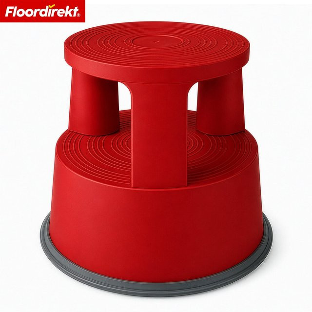Floordirekt Rollhocker Elefantenfuß aus Kunststoff in Rot - Bild 1