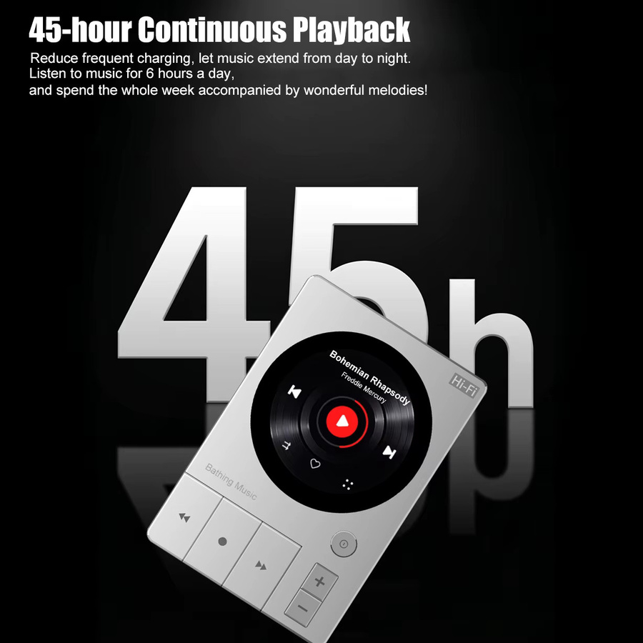 Famue BF30 HIFI Musik-MP3-Player mit ES9018K2M Dual OPA1612 Verstärker, Android 12, 4G, 32GB Speicher, DSD256/768kHz, Farbe: Silber - Bild 3