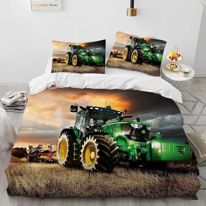 Bettwäscheset mit 3D-Fahrzeugdesign Auto Traktor LKW von Binchi Outdoor Product, mehrfarbig, Material Mikrofaser Polyester, B/H: 140 x 210 cm - Bild 2