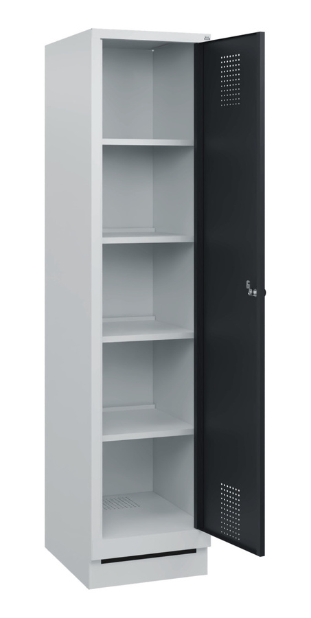 BIGBOXX Spind aus Metall mit Fachböden und Schwenktüren in Weiß - Bild 1