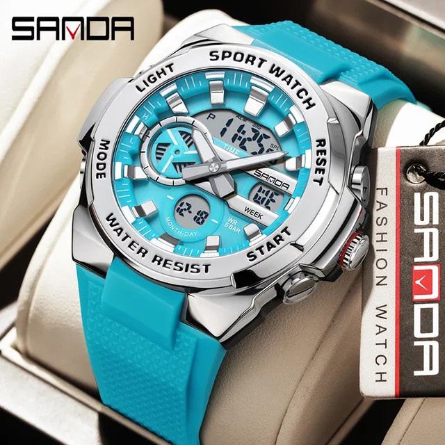 SANDA Armbanduhr, Digitaluhr, Quarz, Silikon, Herren - Bild 1
