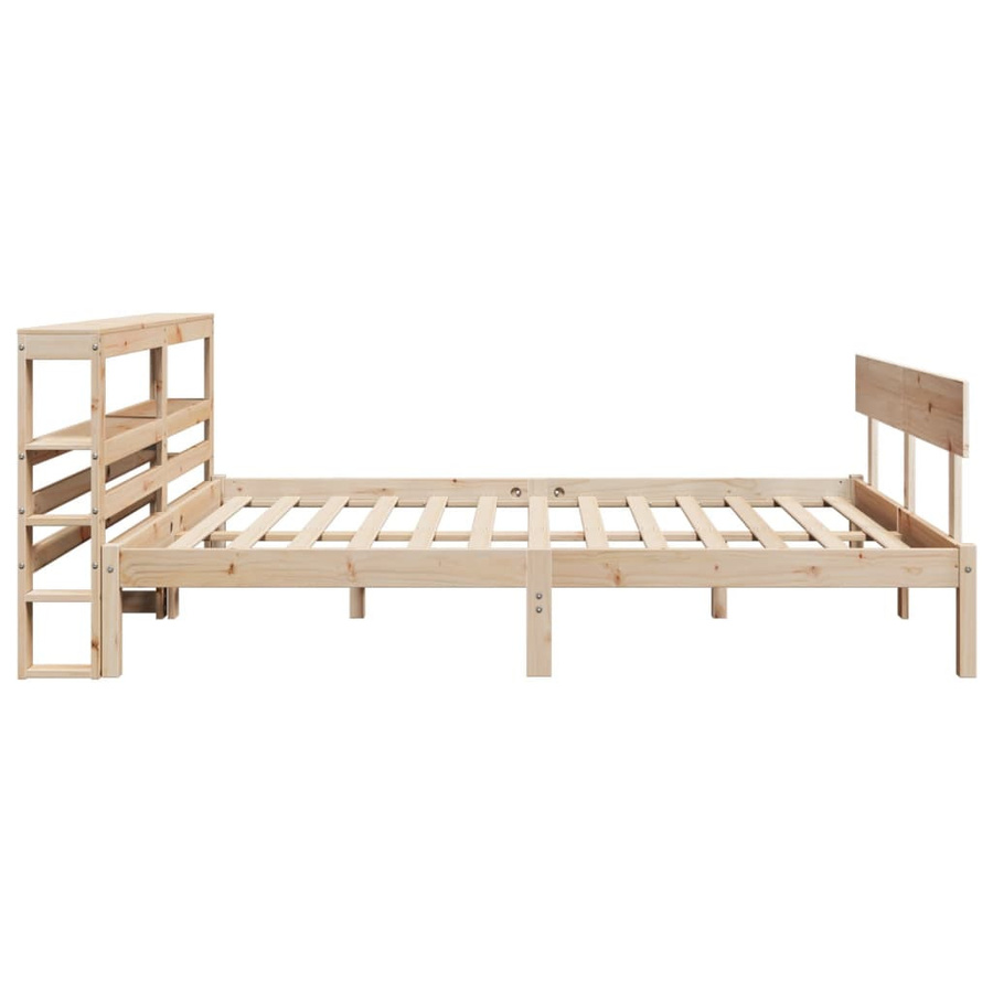 vidaXL Massivholzbett aus Kiefernholz in Braun, B/T/H: 160 x 200 cm, rustikaler Stil ohne Matratze - Bild 2