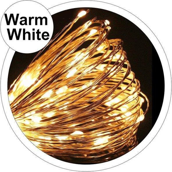 Yongkomo USB-LED-Lichterkette mit 20 warmweißen LEDs und Silberdraht für Weihnachten, Hochzeit und Party, Länge: 2 m - Bild 1