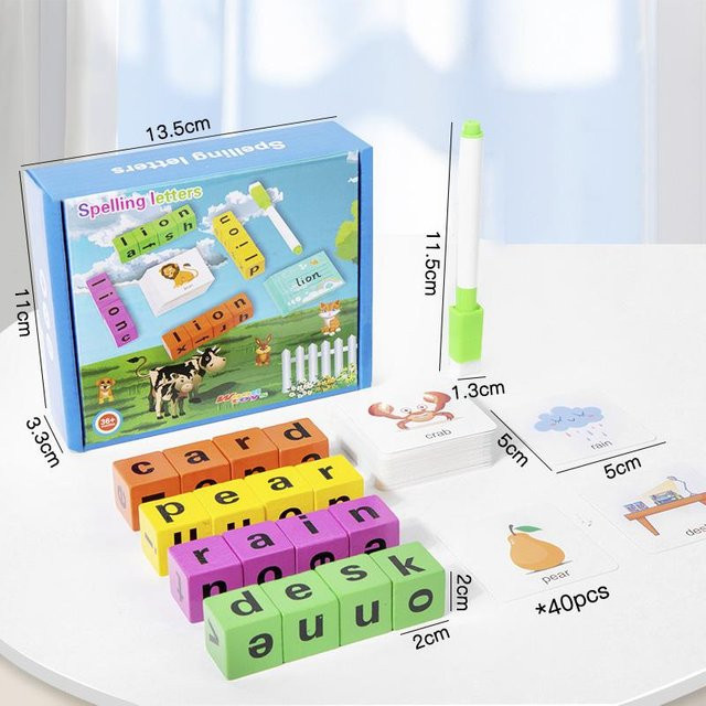 Linyi toy Buchstabieren Wort Spielzeug aus Holz ab 2 Jahren - Bild 1
