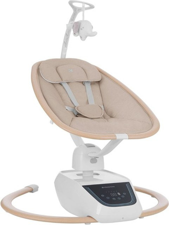 Kikkaboo Babywippe BeMoove elektrisch mit Moskitonetz, Fernbedienung, Melodien und Timer in Beige