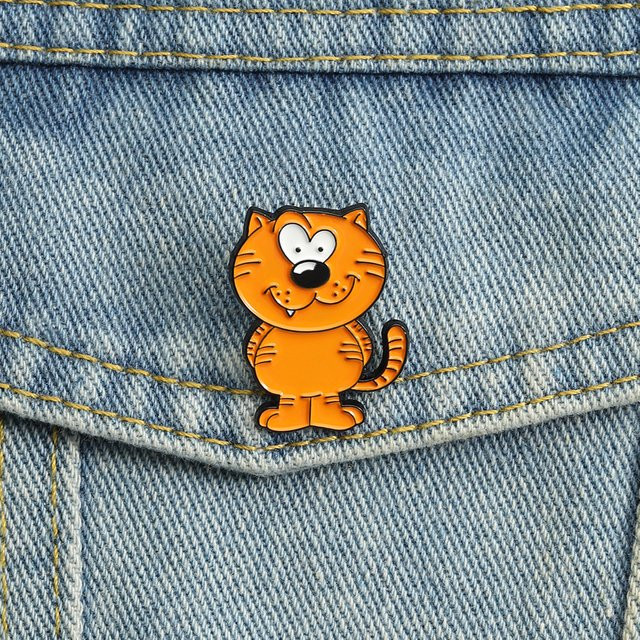 Miss Zoe Anstecknadel Cartoon-Orange-Trib-Katze, Emaille - Bild 1