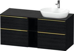 Duravit Waschtischunterschrank D-Neo in Weiß und Schwarz, glänzend, B/T/H: 140 x 55 x 55 cm - Bild 1
