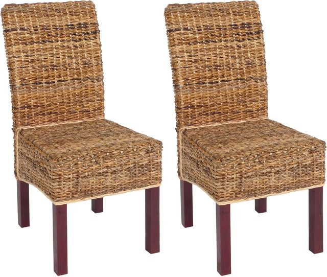 CHEFGASTRO Esszimmerstuhl 2er-Set Malibu Korbstuhl aus Bananengeflecht in Braun, H: 96 cm, B: 46 cm, T: 41 cm, Sitzhöhe: 46 cm - Bild 1