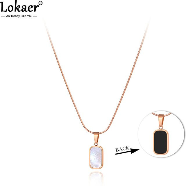 Lokaer Halskette, Edelstahl, weiß, Unisex - Bild 1