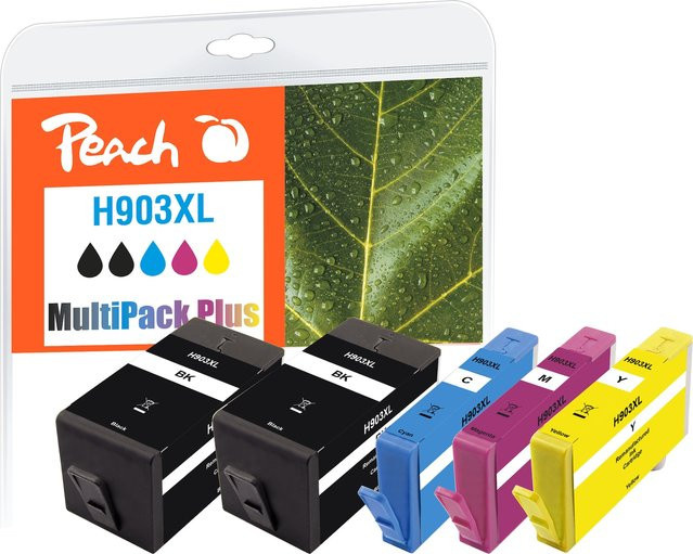 Peach Druckerpatronen Set XL für HP OfficeJet Pro 6970, ersetzt HP No. 903XL, T6M15AE, T6M03AE, T6M07AE, T6M11AE, wiederaufbereitet, Multicolor - Bild 1