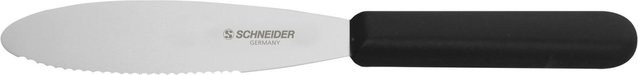 Schneider Streichmesser mit Wellenschliff in Schwarz, Klingenlänge: 9 cm - Bild 1