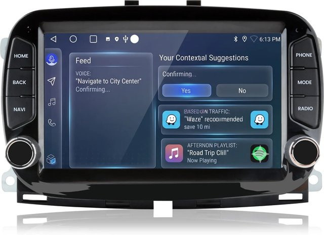 Junsun 7 Zoll Autoradio für Ford und Fiat 500 mit Bluetooth und GPS in Schwarz - Bild 1