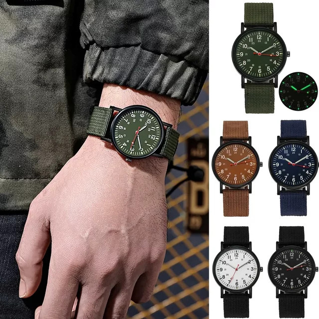 GAIETY Armbanduhr Quarz, Leuchtzeiger, Textil/NATO, Schwarz, Herren - Bild 1