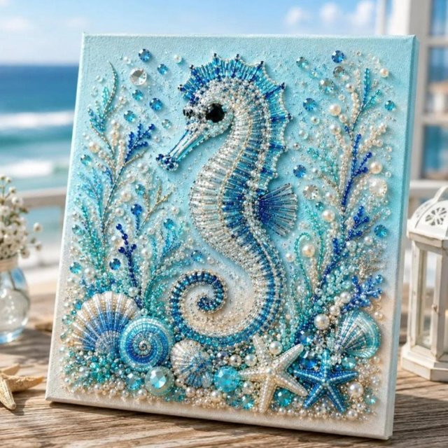 NicceBazar Diamantmalerei-Set Ozean Kunst-Set DIY Bastelset, Meerestiere - Bild 1