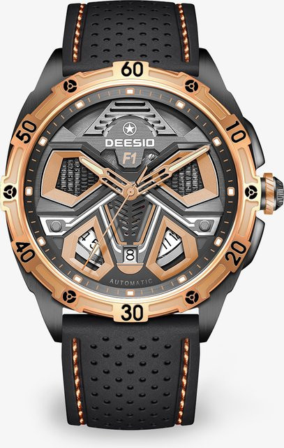 Deesio Armbanduhr Automatik, Edelstahl, Schwarz, Herren - Bild 1