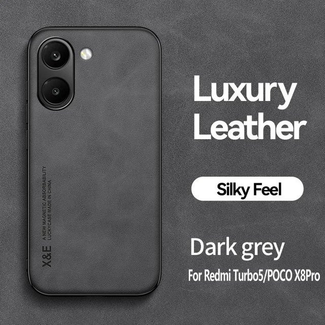 Xiaomi Poco X8 Pro / X8 Pro Max Magnetische Leder Handyhülle in Grau - Bild 1