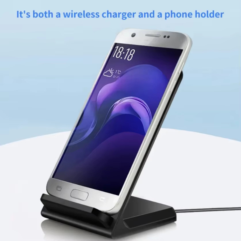 VIKEFON 30W Drahtloses Ladegerät mit Standfunktion für iPhone, Samsung und Xiaomi, Schnellladestation für Smartphone, erhältlich in Schwarz oder Weiß - Bild 2