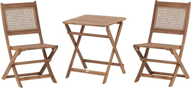 Beliani Bistro Set PARAGGI aus Akazienholz und Metall in Heller Holzfarbe/Braun - Bild 1