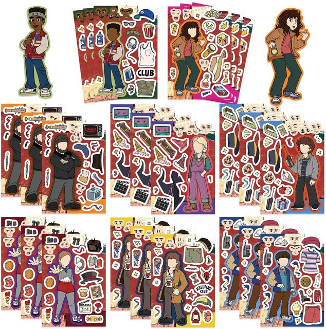Make a Face Cartoon-Charakter Aufkleber Set in Multicolor für Tagebuch, Notebook und Handyhülle - Bild 1