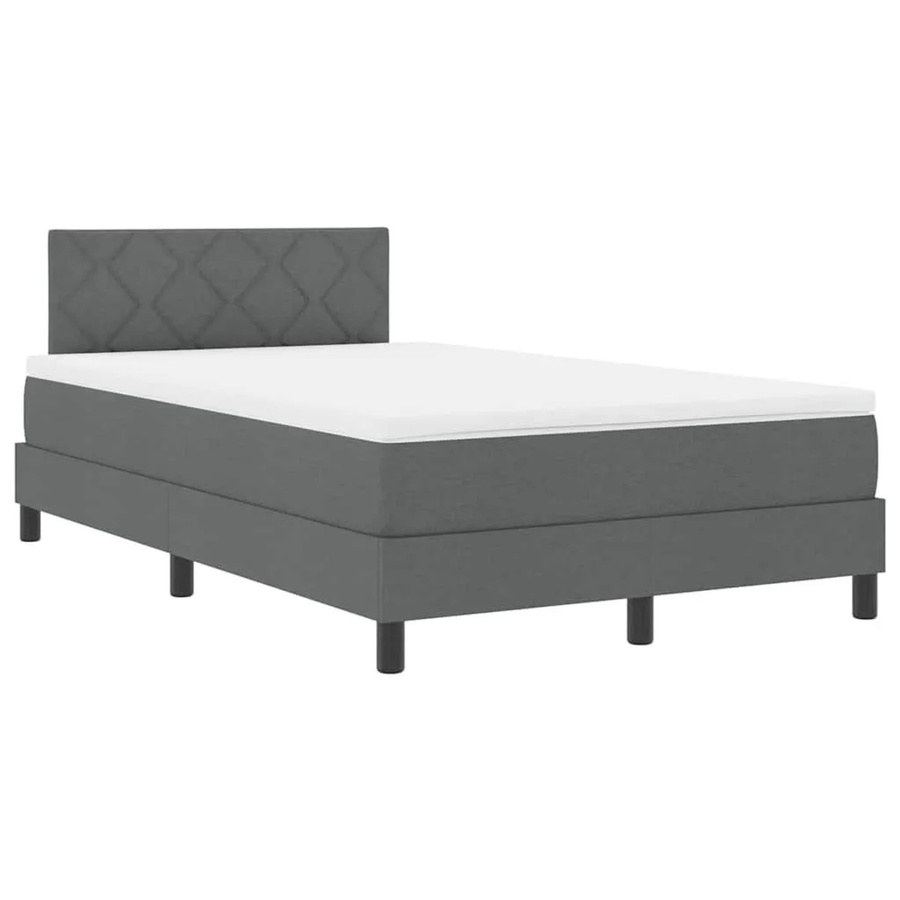 vidaXL Boxspringbett mit Matratze und Taschenfederkern in Grau, B/T/H: 120 x 200 x 88 cm - Bild 2