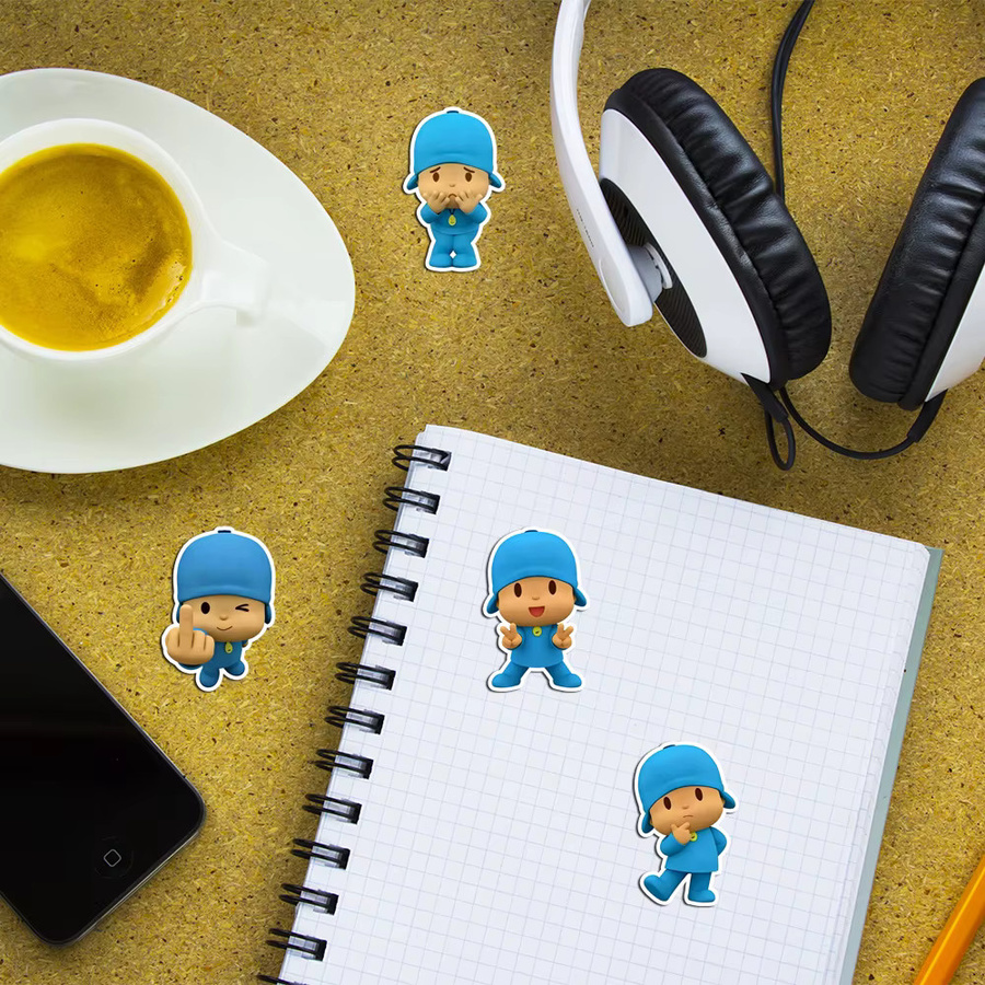 Pocoyo Emoji Aufkleber Multicolor für Desktop, Wände und Handyhüllen - Bild 3