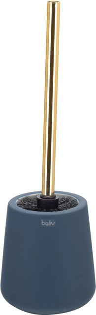 baliv Dark Wonder WC-Bürstenhalter aus Keramik mit Bürste in Blau-Gold, freistehend, B/T/H: 11,8 x 11,8 x 38,1 cm - Bild 1