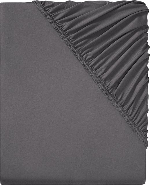 LIVARNO HOME Spannbettlaken aus Jersey in Grau mit Baumwolle und Modal Tenc™ B/T/H: 180 x 200 x 20 cm - Bild 1