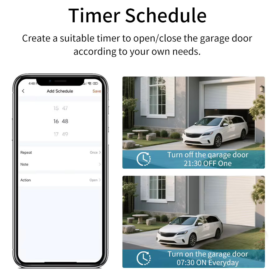 Tuya Smart Home Garagentoröffner Controller WiFi Zigbee Schaltermodul mit Sprachsteuerung für Alexa und Google Home, Weiß - Bild 5