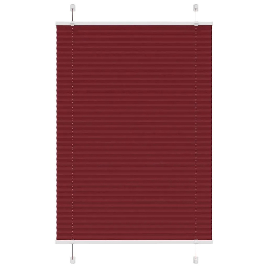 vidaXL Plissee Bordeauxrot, semi-transparent, Polyester, B: 100 cm, H: 100 cm - Bild 2
