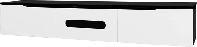 okwish TV Schrank mit LED Beleuchtung für dein Wohnzimmer in Schwarz, modern und glänzend, B/T/H: 180 x 35 x 30 cm - Bild 1