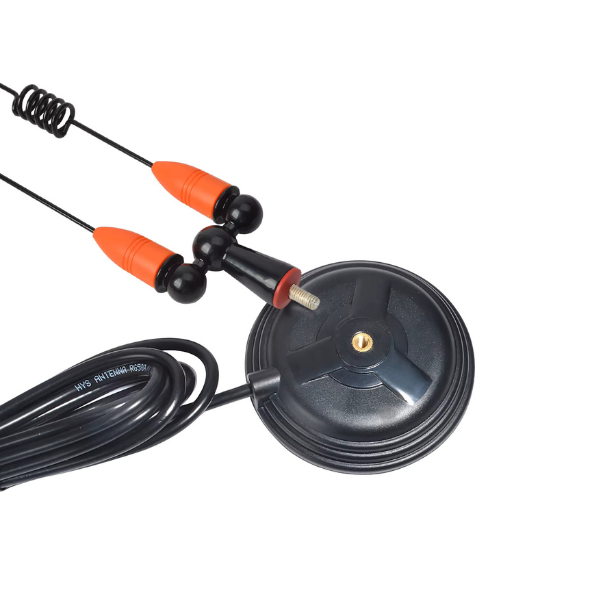 YNIBST Dualband-Antenne für mobiles VHF/UHF-Amateurfunk (136–174 und 400–470 MHz) mit magnetischer Basismontage, PL-259-Anschluss und RG58-Kabel in Rot/Schwarz - Bild 2