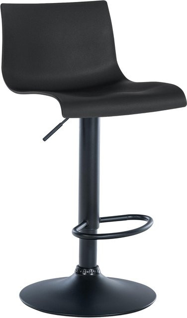 CLP Barhocker Branford Modern in Schwarz, Höhenverstellbar mit Lehne und Metallgestell - Bild 1