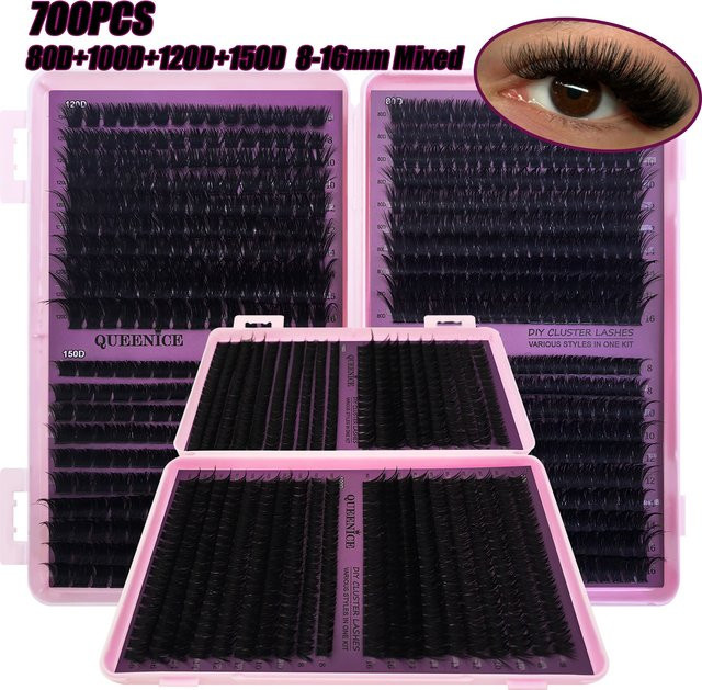 QUEENICE Wimpernbüschel, 700/660 Stück, 8-16mm, Volumen-Wimpern - Bild 1