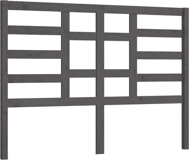 vidaXL Bett-Kopfteil aus Kiefer-Massivholz in Grau, rustikales Design, B: 166 cm, T: 4 cm, H: 104 cm - Bild 1