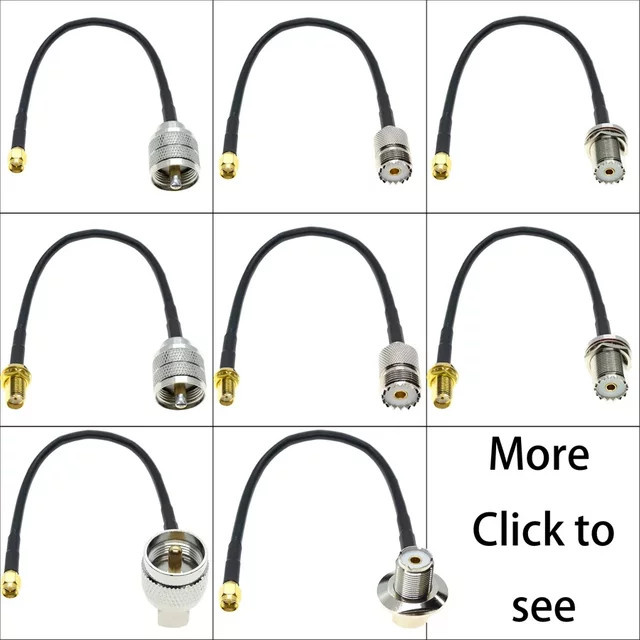 RFProMaker Koaxial-Adapter Set RG58 UHF PL259 zu SO239 und SMA Männlich/Weiblich in Schwarz - Bild 1